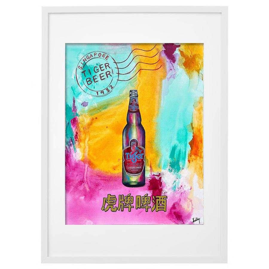 KELLY SER ATELIER | Not Just a Little Red Dot: Tiger Beer framed print