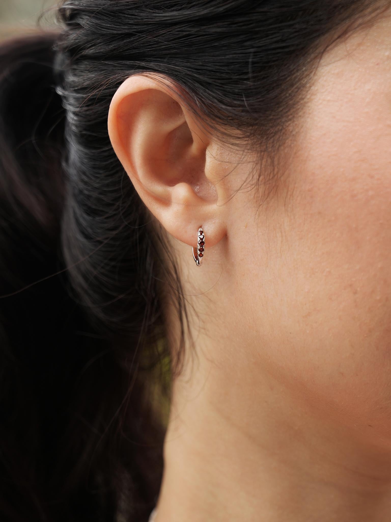 EMBRACE JEWELLERY | Eclipse Hoops With Garnet