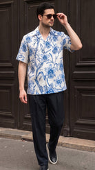 KANZI COLLECTION | Blue Orchid Print Shirt
