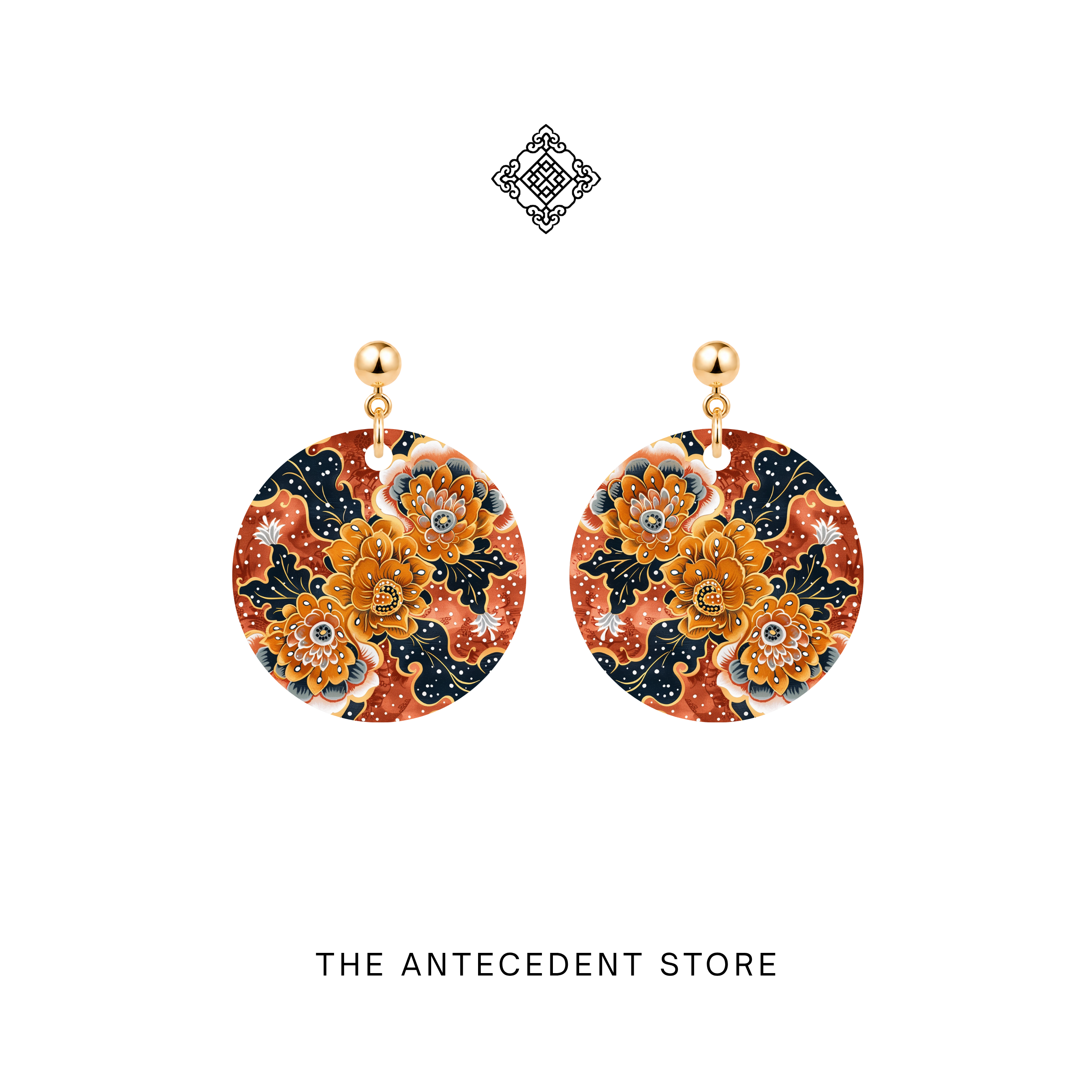 THE ANTECEDENT STORE | Batik Golden Bloom Earrings