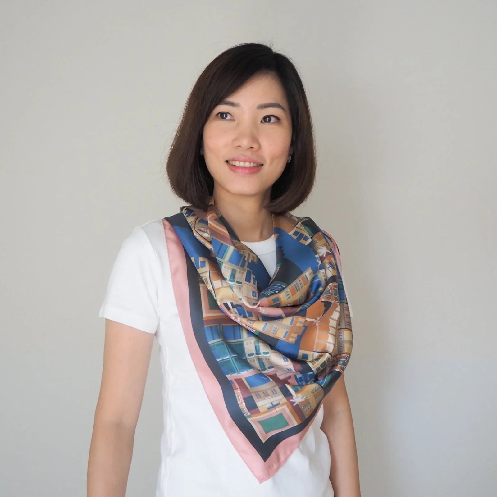BINARY STYLE | Shophouses of Singapore Silk Scarf