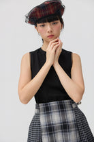 3EIGHTH | Kage Beret in Red Tartan Double Gauze