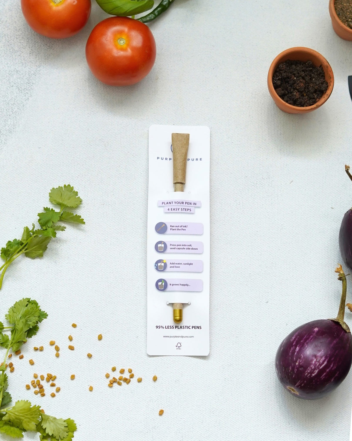 PURPLE AND PURE | Plantable Seed Pens | Fenugreek