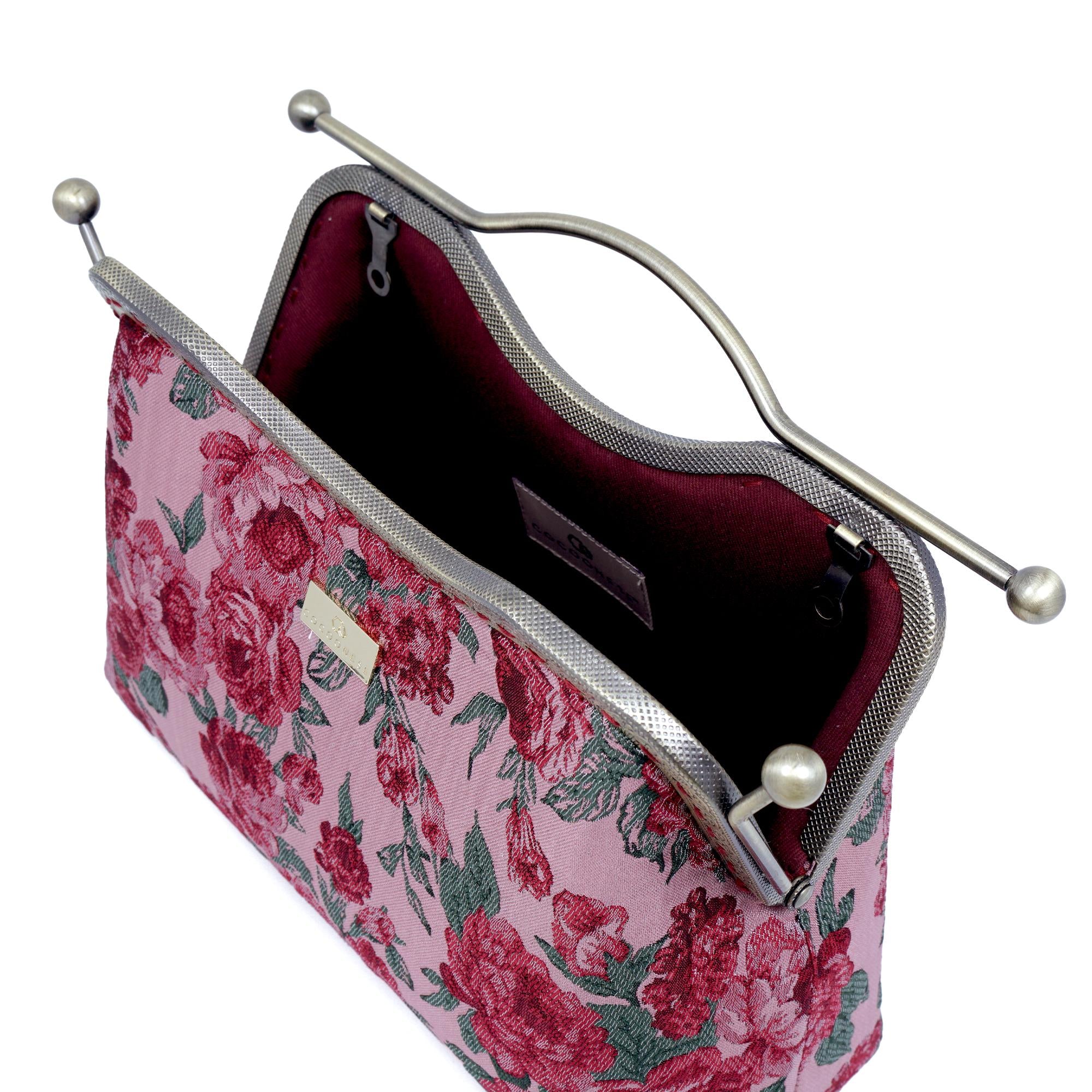 COCOONESE | Dual Lock Metal Handle Bag - Rose of Versailles