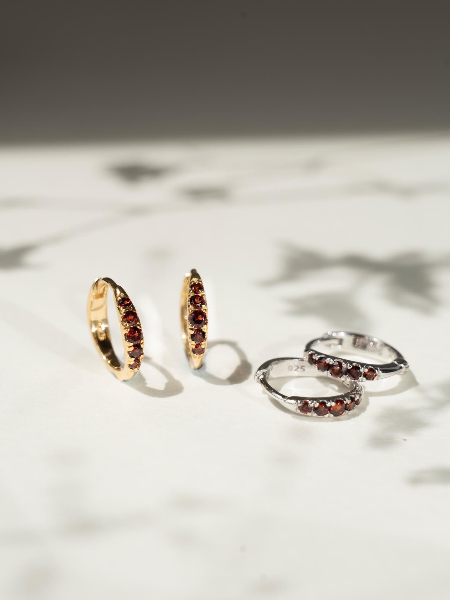 EMBRACE JEWELLERY | Eclipse Hoops With Garnet