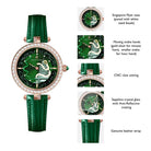 BLACK BY BLUE BRAVE | Snake Watch 34mm (Green Dial with Moving Snake Hands and Leather Strap)