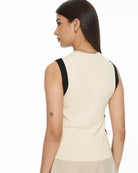 DRESSINGPAULA | 2-Tone Ribbed Knit Vest