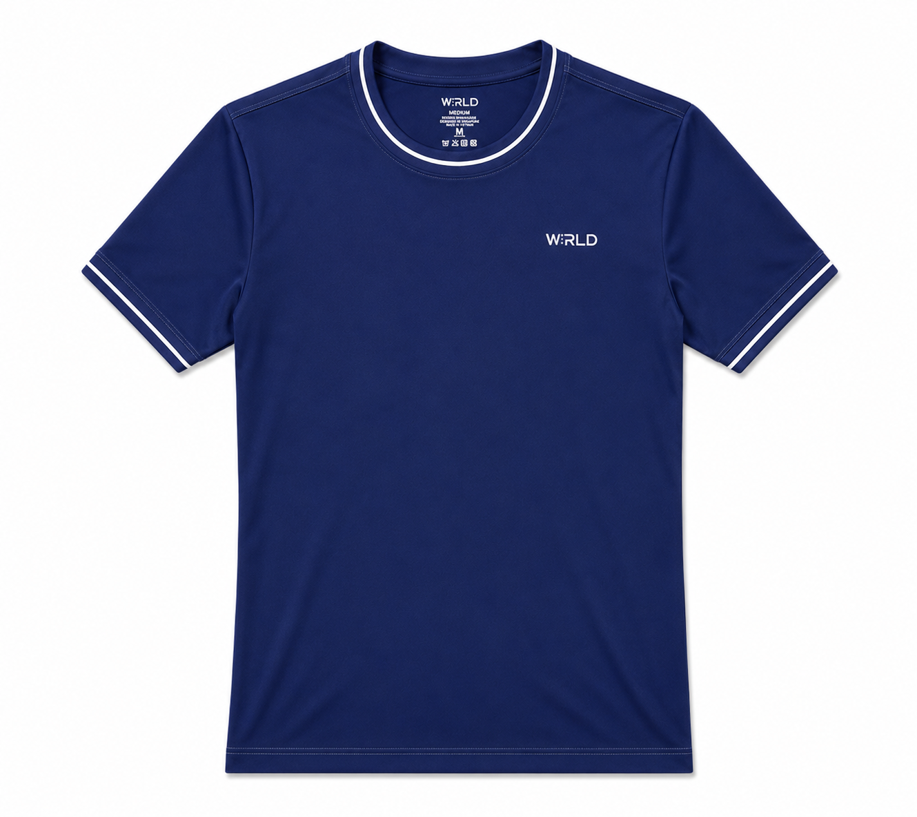 WRLD | Topstitch Round Neck Tee | Blue
