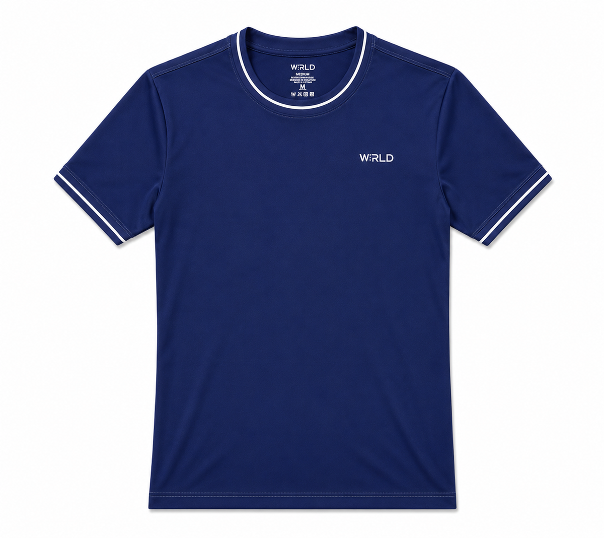 WRLD | Topstitch Round Neck Tee | Blue