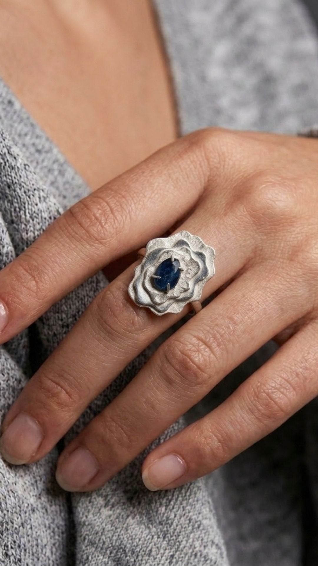 CREATIVE JEWELLERY STUDIO | "Landscape" Rosecut Kyanite, Silver Ring by Lithosphere Jewels