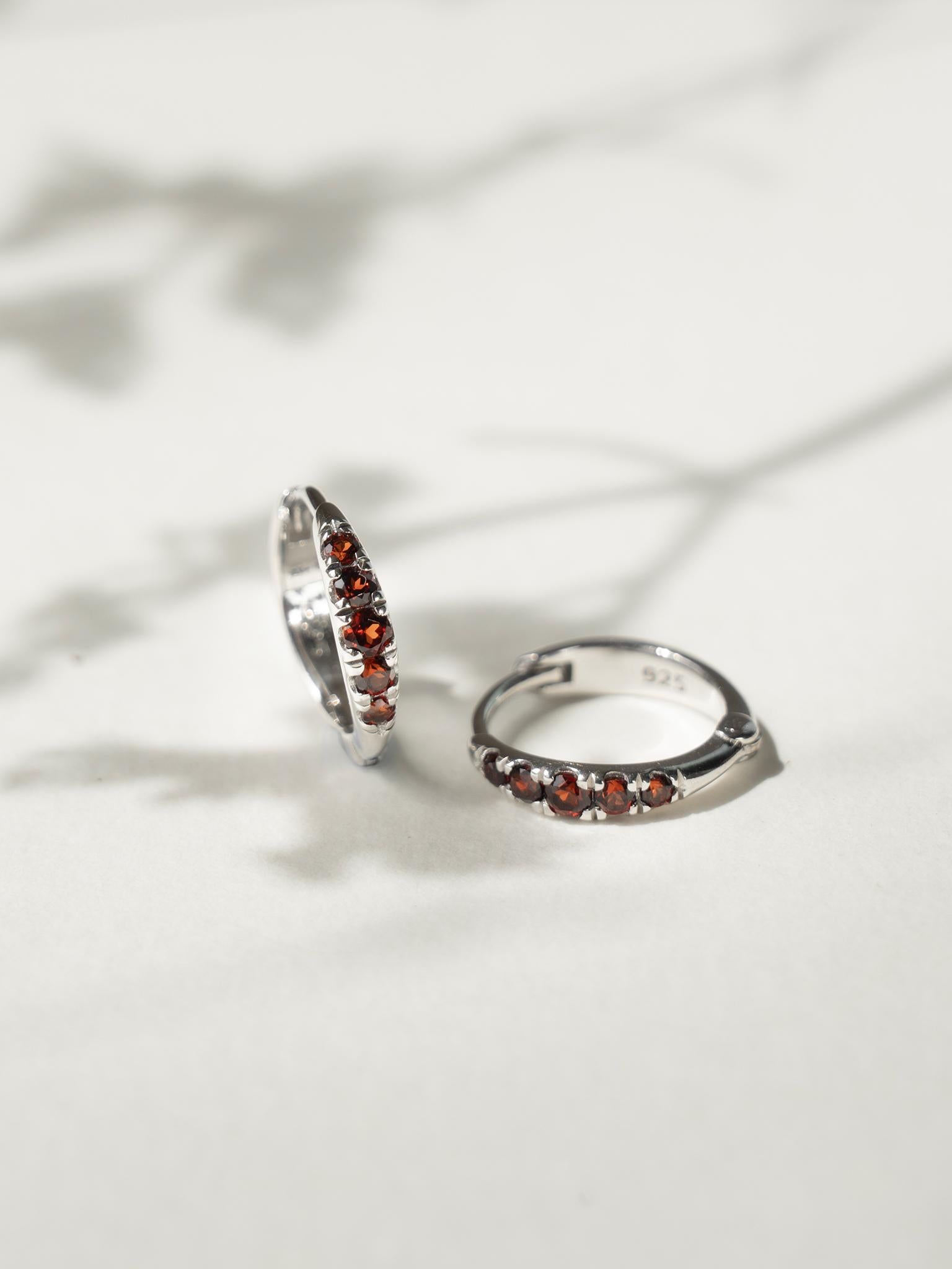 EMBRACE JEWELLERY | Eclipse Hoops With Garnet