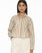 DRESSINGPAULA | Cotton Striped Crop Shirt