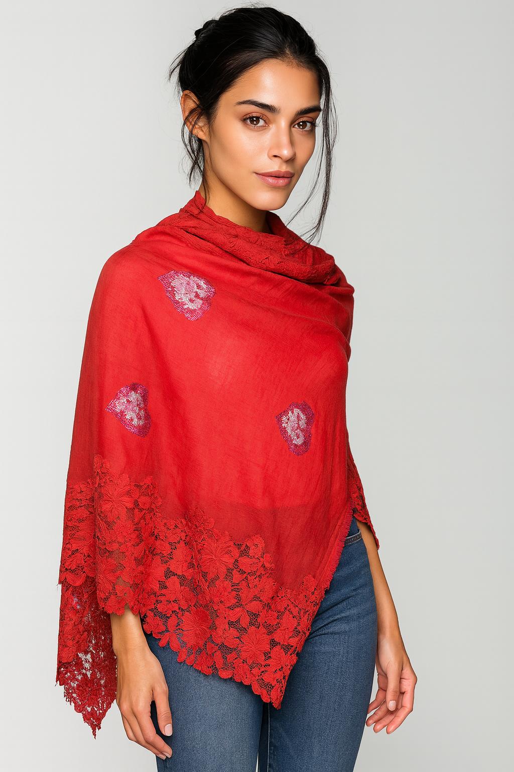 QUEENMARK | AN EMB Heart Design Red