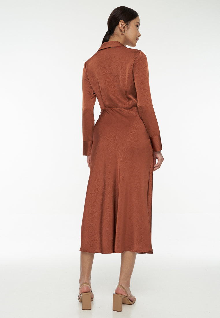 DRESSINGPAULA | Front Tie Satin Dress