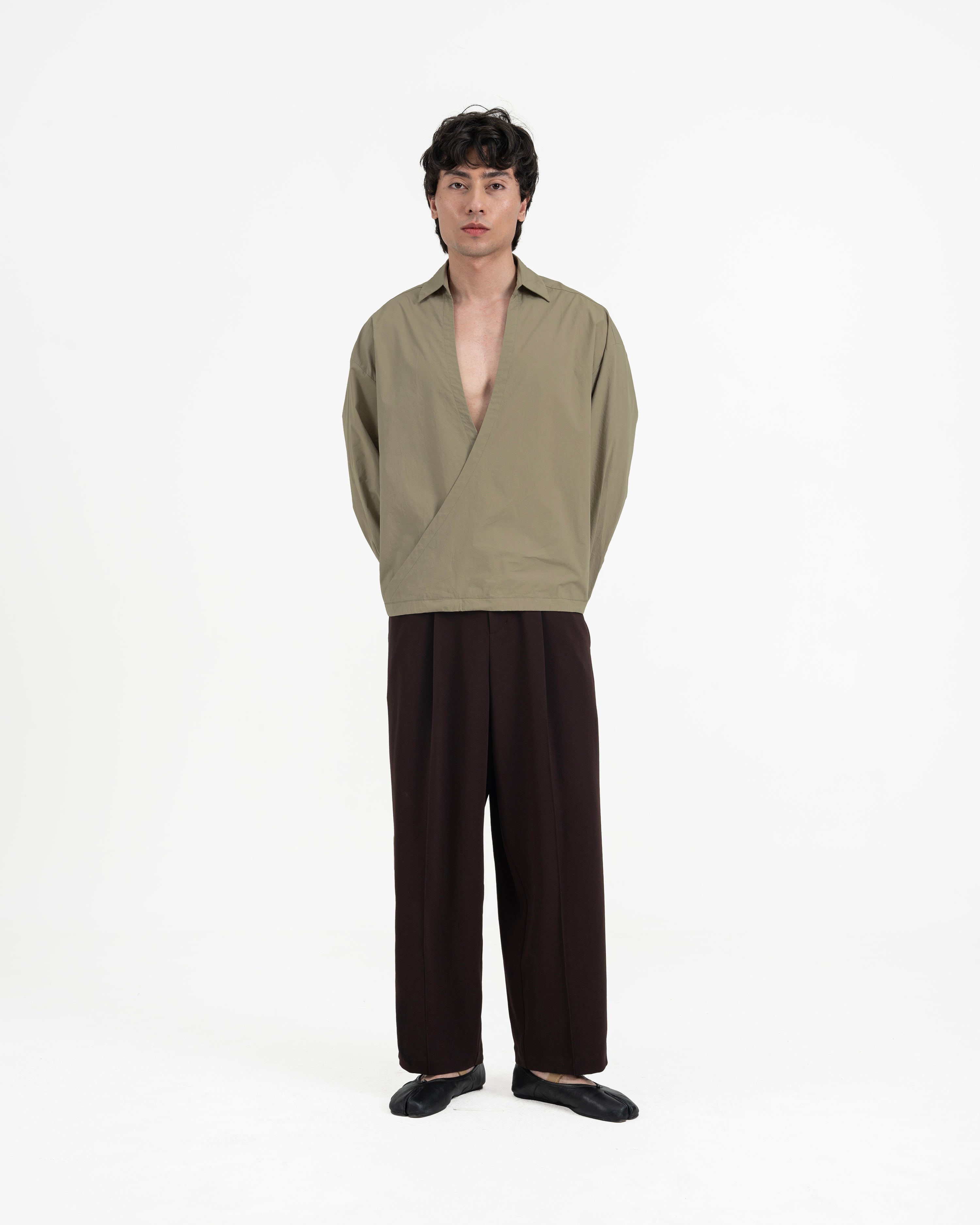 GRAYE | Gathered Wrap Shirt