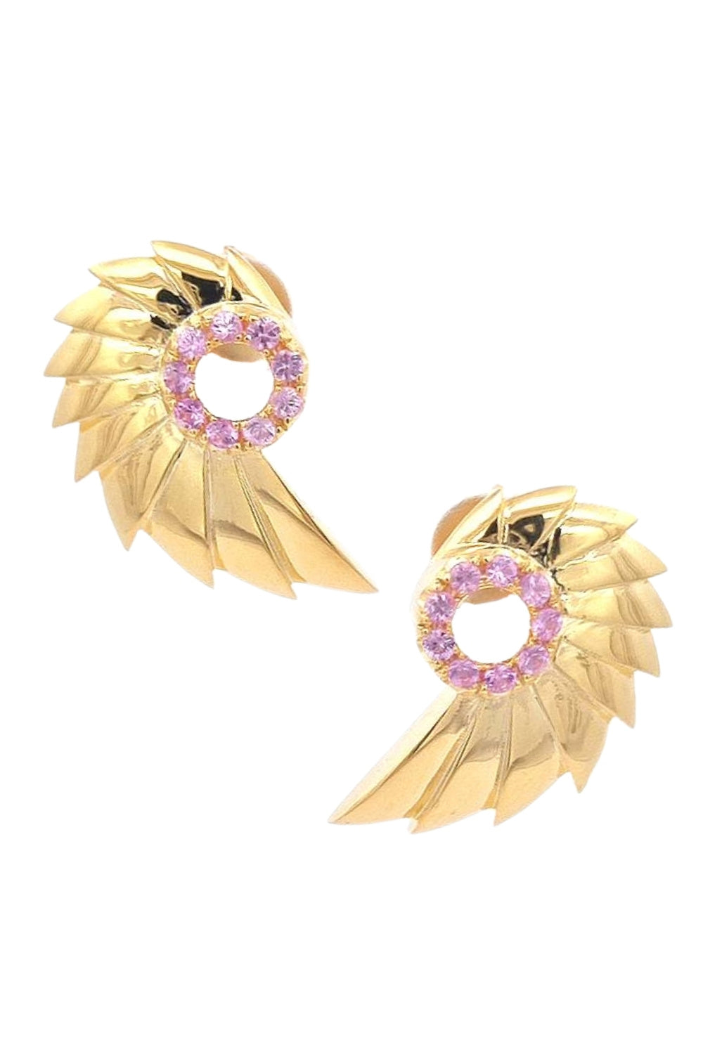 CREATIVE JEWELLERY STUDIO | Pink Sapphire "Music of the Sea" 18k Gold Plated Silver Earrings by Glow ByM