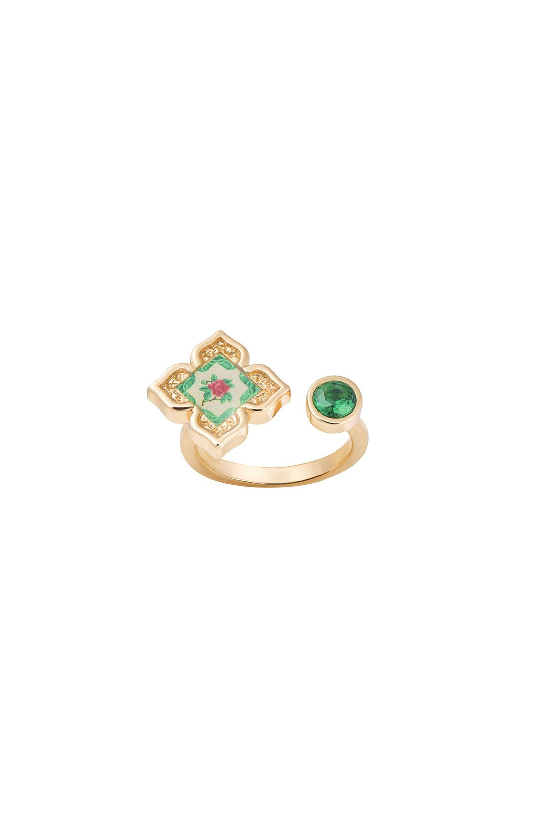 RARE BIRD COLLECTION | Floral Ring - Emerald