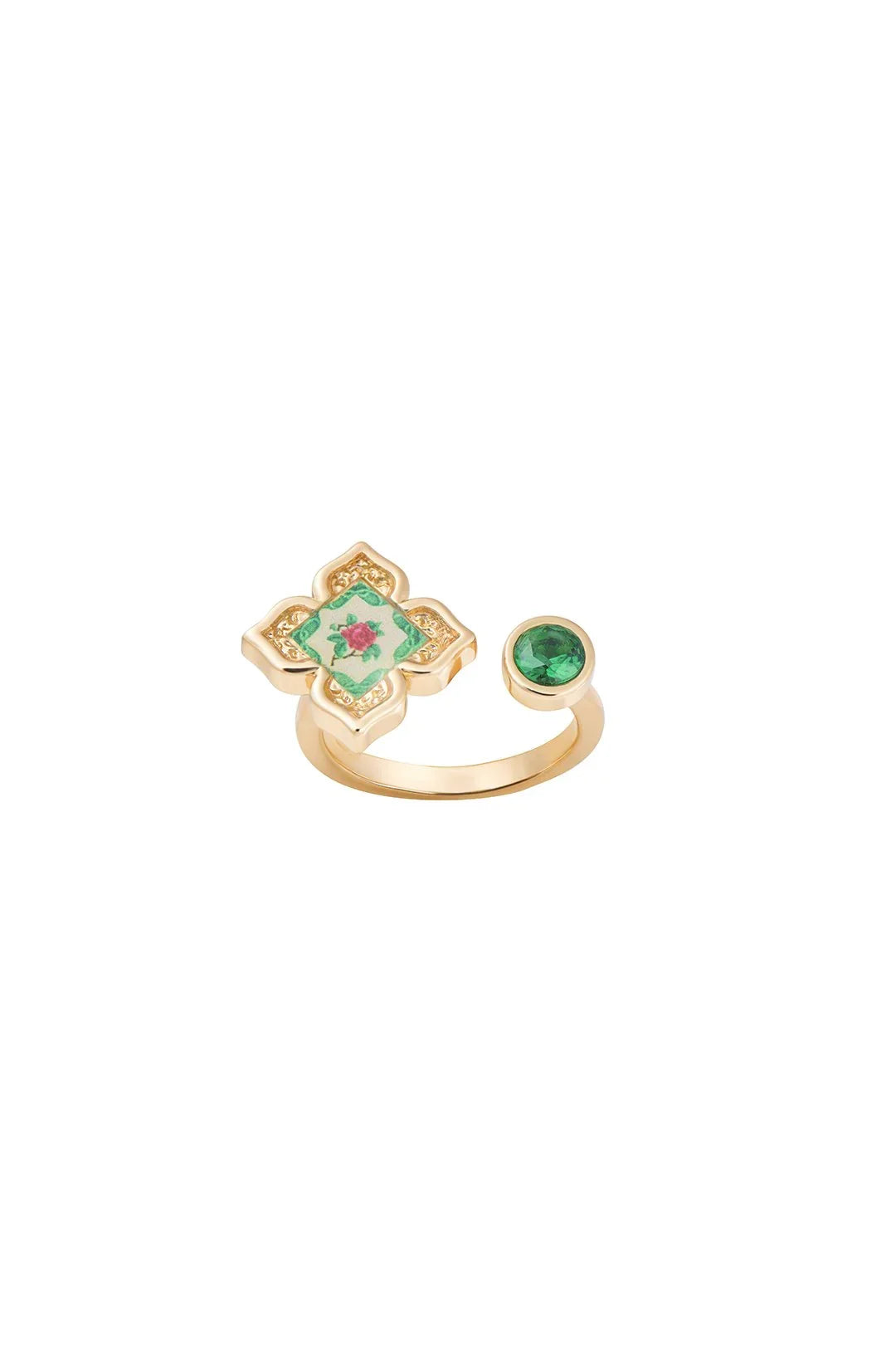 RARE BIRD COLLECTION | Floral Ring - Emerald