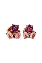 CREATIVE JEWELLERY STUDIO | Amethyst, Topaz & Rose Quartz, Rose Gold Plated Silver Earrings by Blissadora