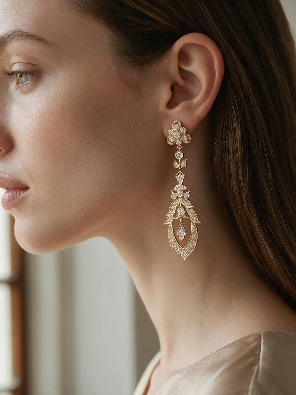 FOUNDATION JEWELLERS | 18K Yellow Gold Natural Diamond Earring - PE101814