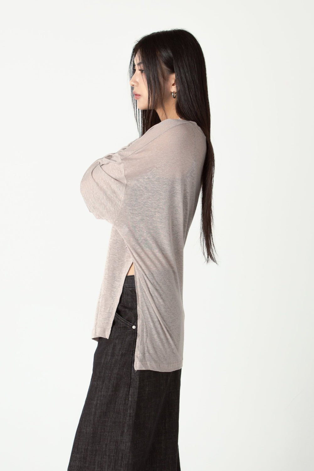 SAERO COLLECTIVE | Myeon Long Sleeve Top | Pink Beige