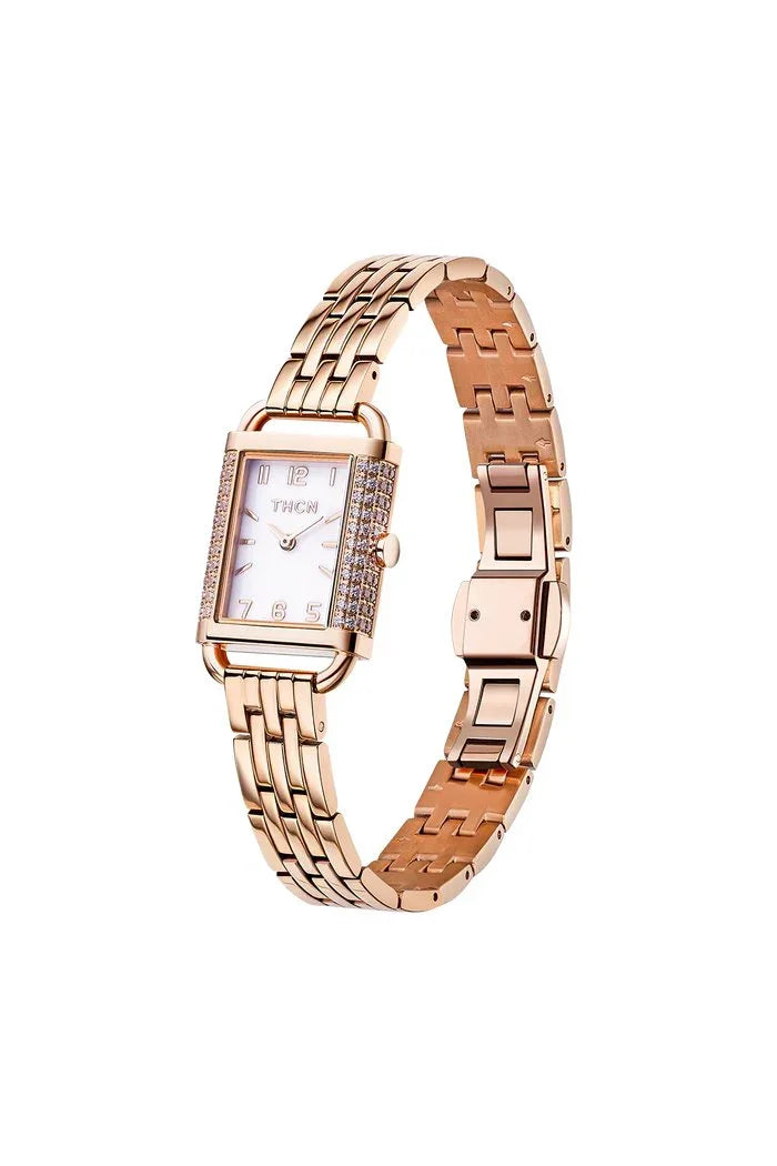 BLACK BY BLUE BRAVE | THCN H· I Eggshell White Dial Rose Gold Bracelet Watch