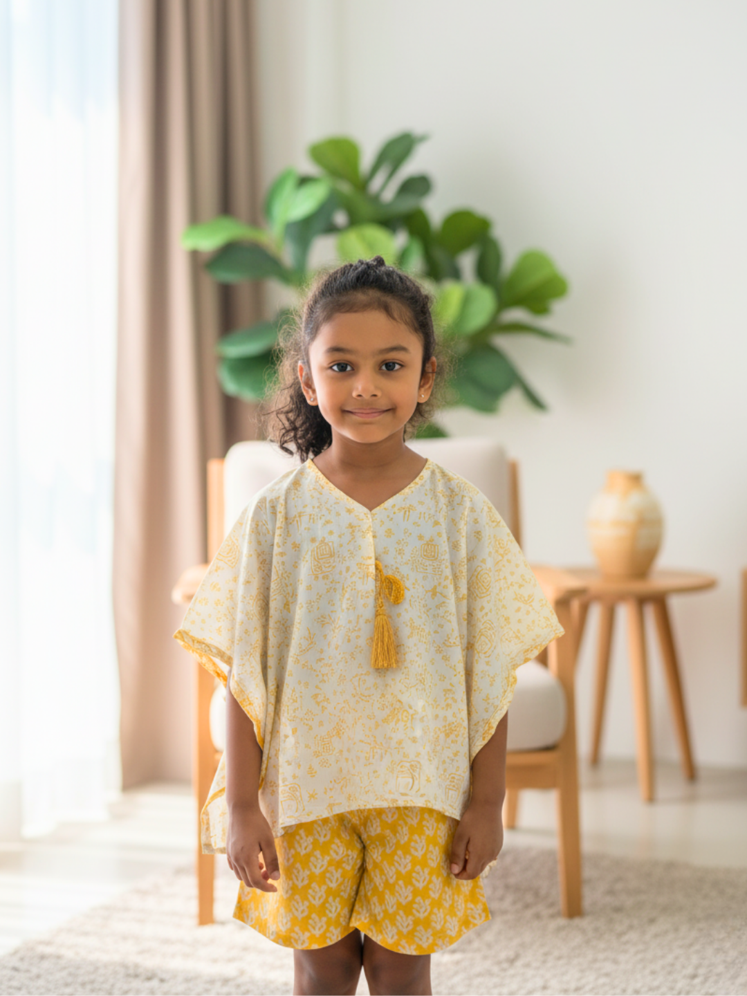 NIMBU | Sunny Breeze Cotton Kaftan & Shorts Set