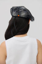 3EIGHTH | Kage Beret in Black Tartan Double Gauze