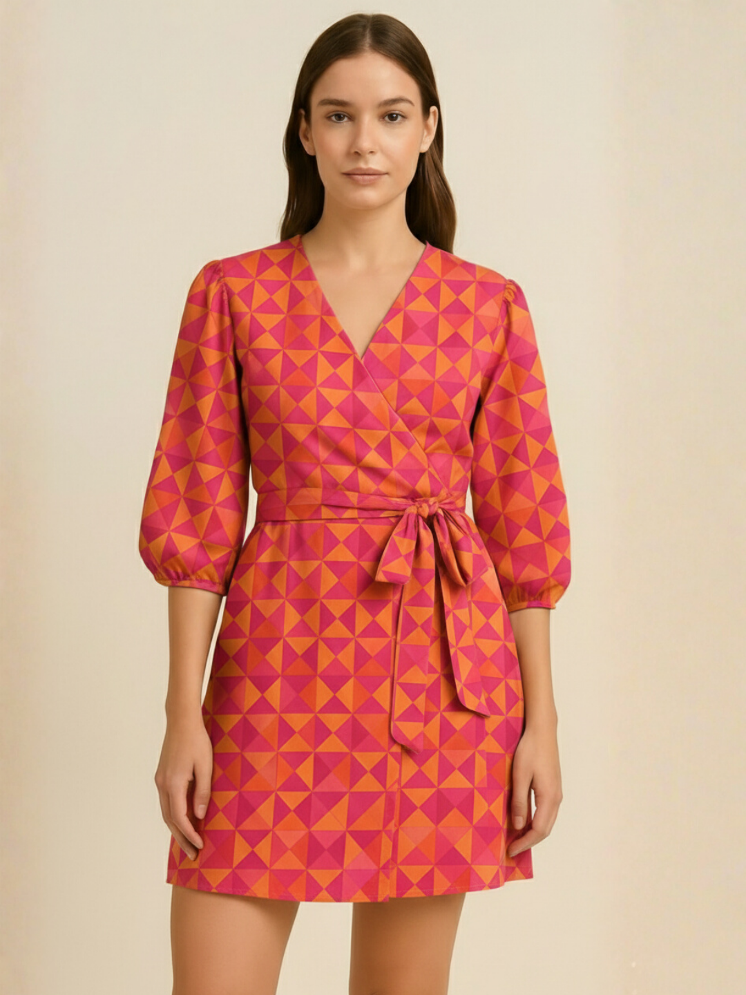 NIMBU | Havana Tango Sorbet Wrap Dress in Cotton