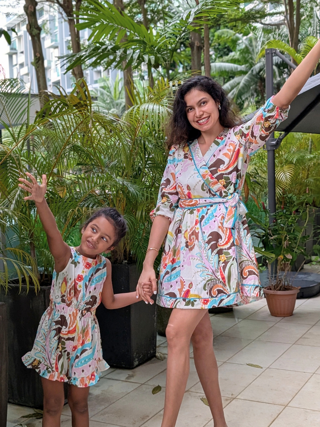 NIMBU | Havana White Unicorn Wrap Dress In Cotton