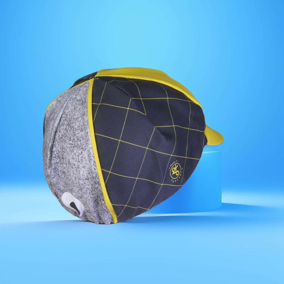 A DESIGN BY TAKACHYA | Cycling Cap - Googly Eyes Checkered Yellow
