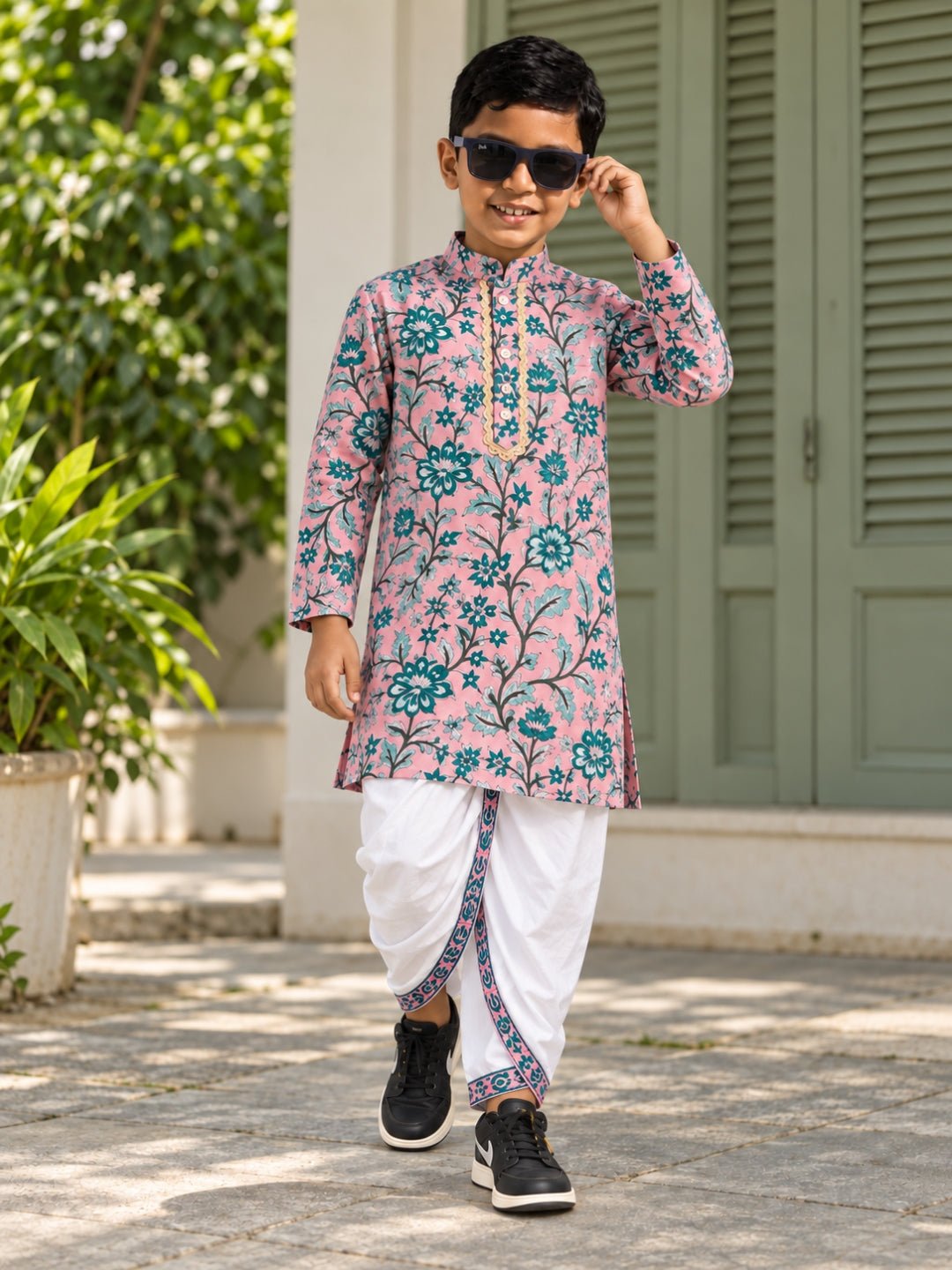 NIMBU | Sheena Pink Boys Kurta Dhoti