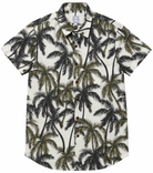 DUXTON | Regular Fit Button Up Shirt | Beach Palms | White