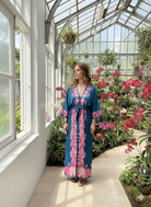 BINARY STYLE | Madame Wong Dress - Orchid Party Navy - Long