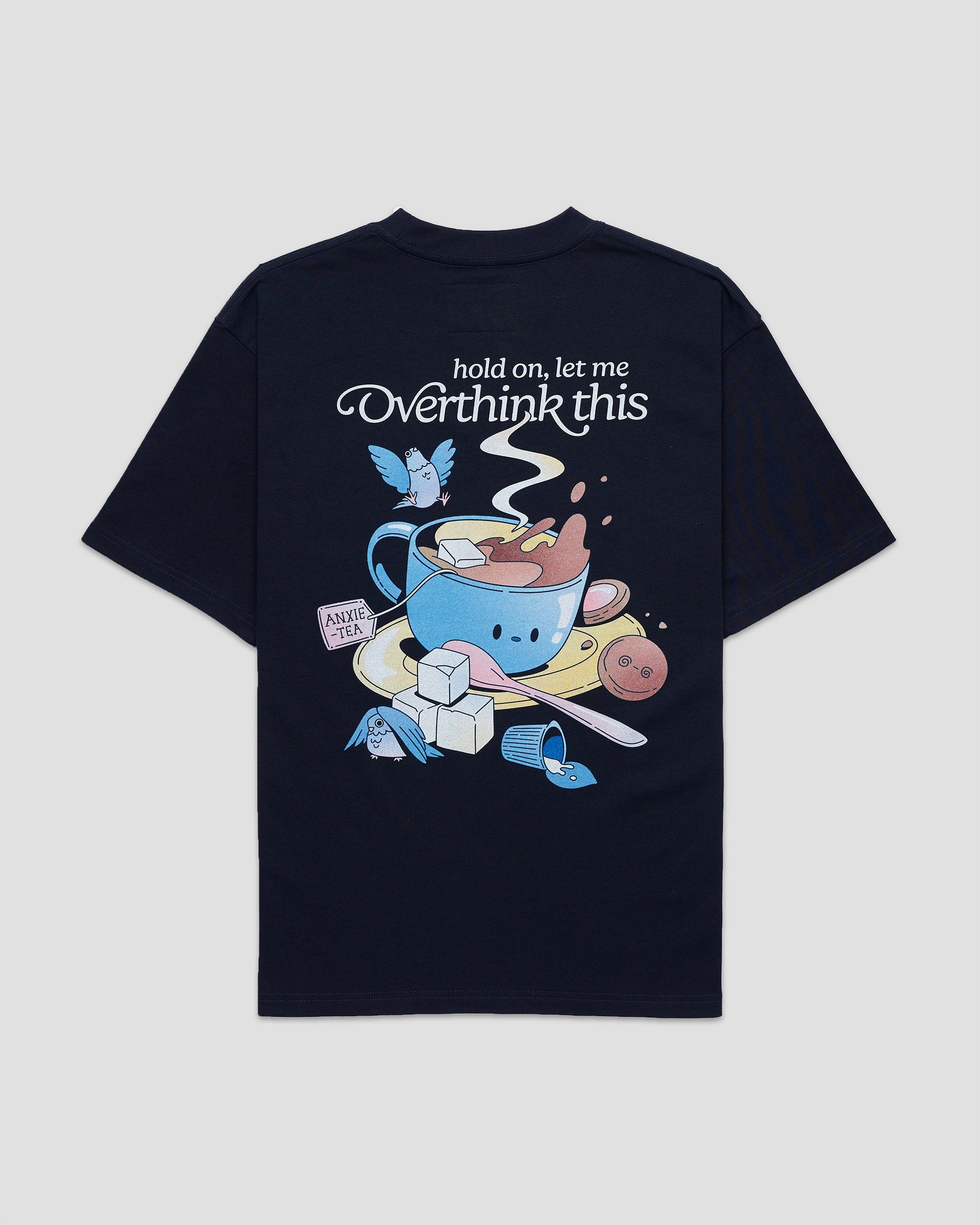 TALKING TOES | Brewing Anxie-Tea Oversized Tee - Space Blue