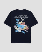 TALKING TOES | Brewing Anxie-Tea Oversized Tee - Space Blue