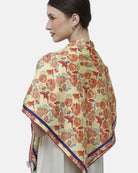 STUDIO QILING | Crimson Sunbird Mint Sunrise Double Side Silk Scarf 100