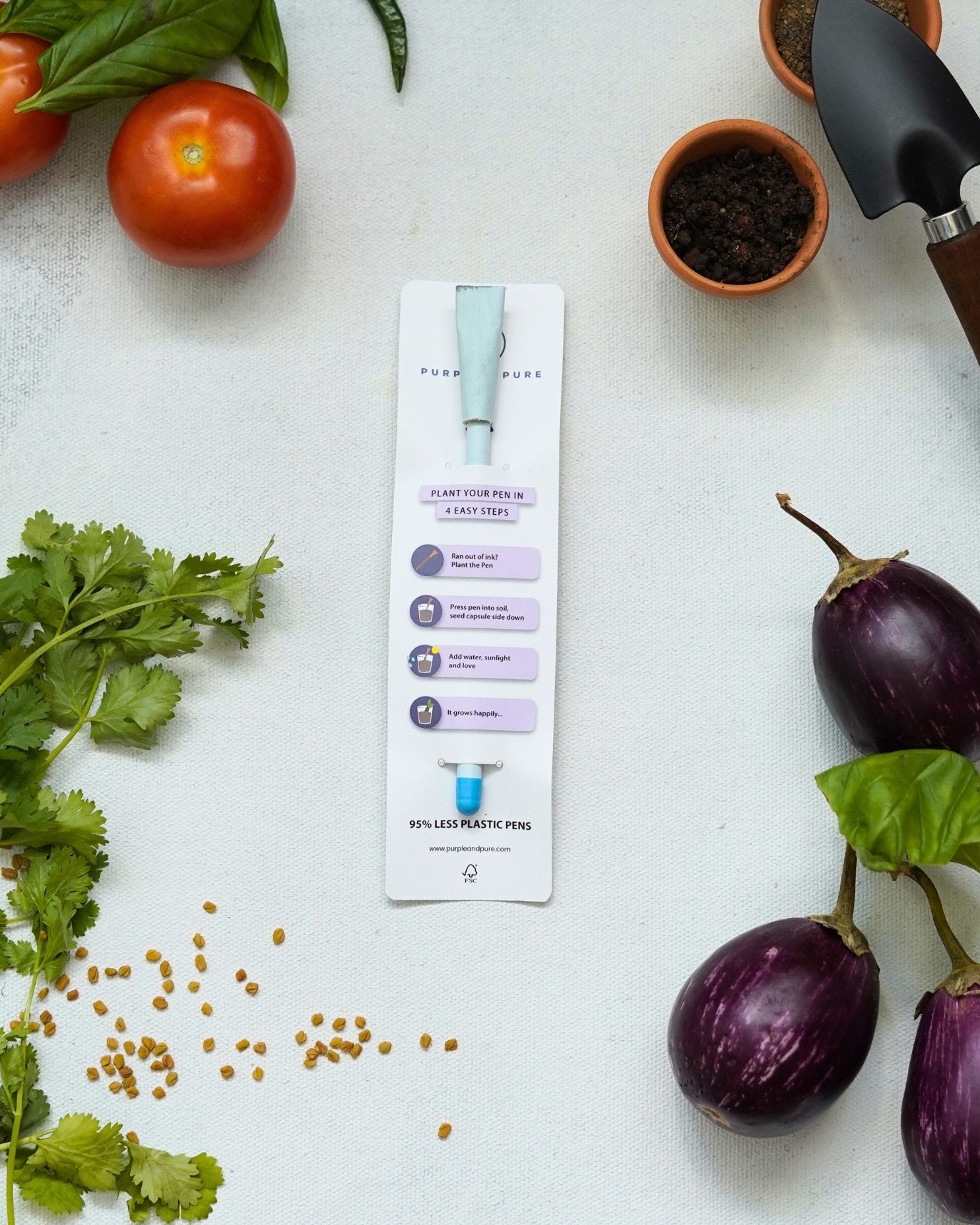 PURPLE AND PURE | Plantable Seed Pens | Brinjal