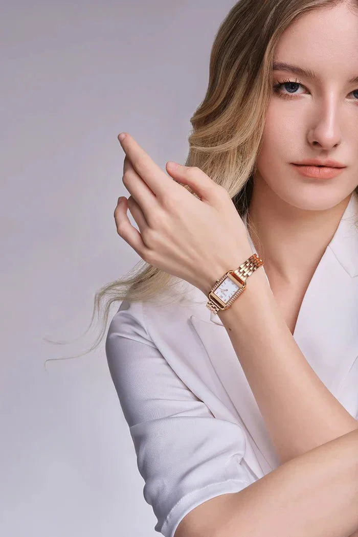 BLACK BY BLUE BRAVE | THCN H· I Eggshell White Dial Rose Gold Bracelet Watch