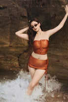 HÁI THE LABEL | Stacey x HAI | Monte Carlo Ruched Bandeau Top | Peruvian Amber