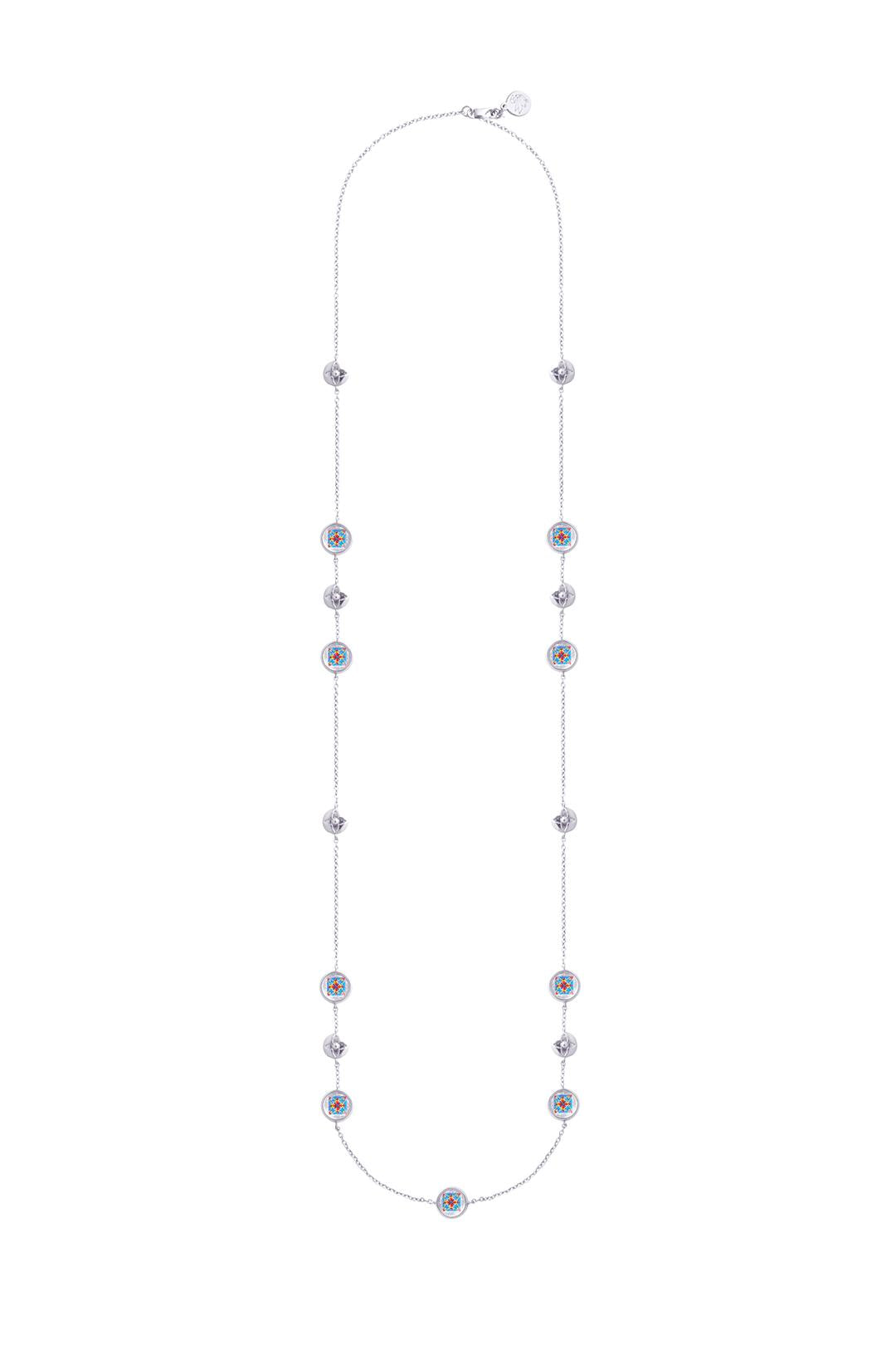 RARE BIRD COLLECTION | Reversible Italian Medallion Long Necklace - Blue