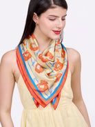 STUDIO QILING | Dancing Poppies Summer Mist Double Side Silk Scarf 100