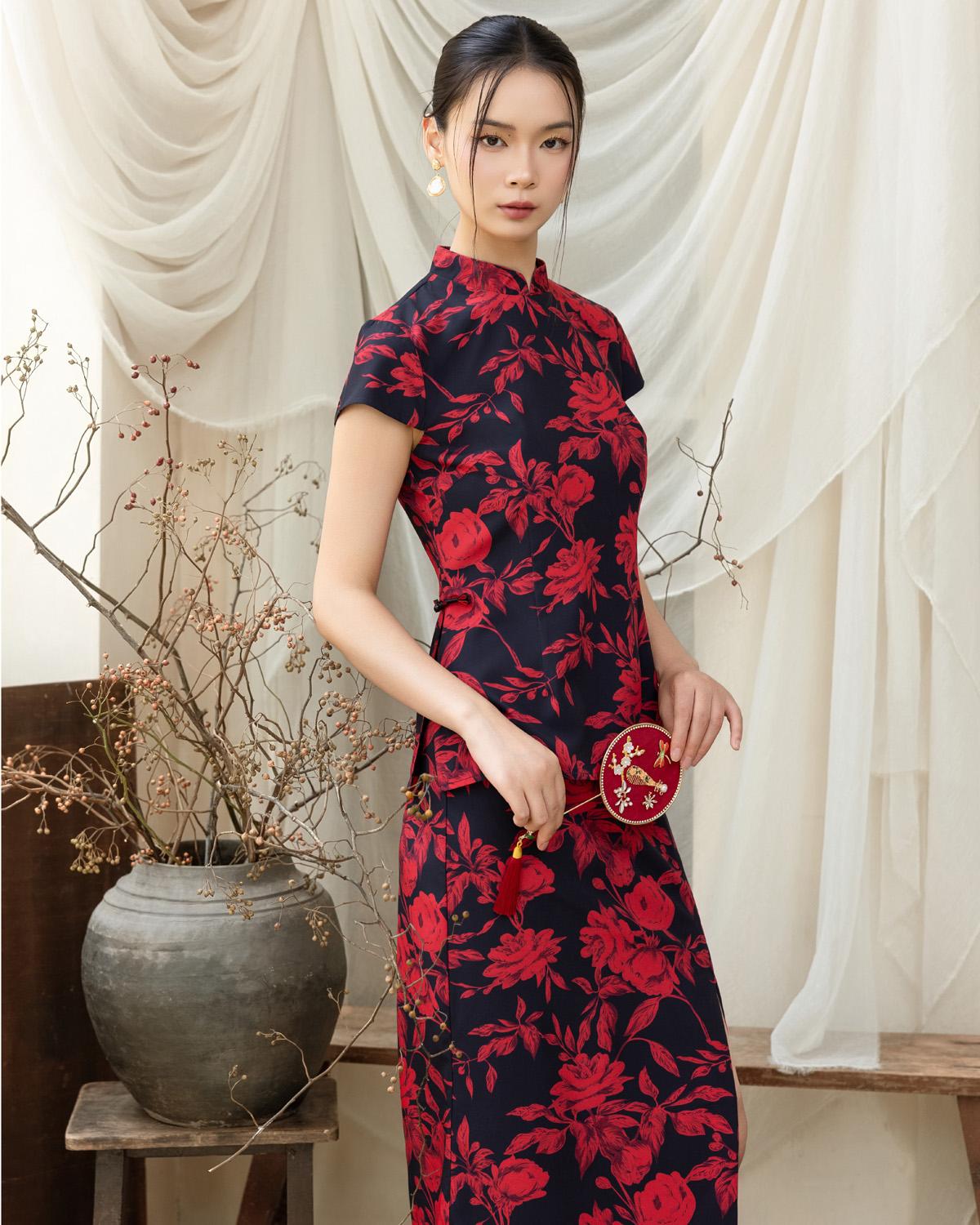 DOTTED LINE | Connie Cheongsam Top