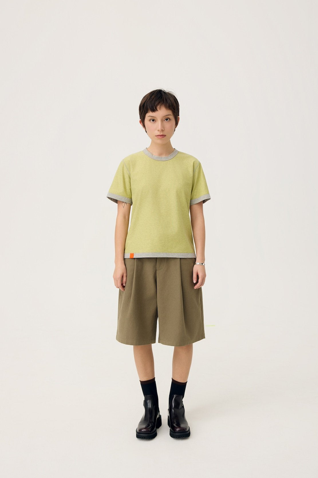 3EIGHTH | Everyday Reversible Tee In Zinc Grey & Lemon Fizz