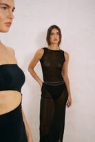HÁI THE LABEL | Second Skin | Sheer Mesh Backless Dress | Onyx Black