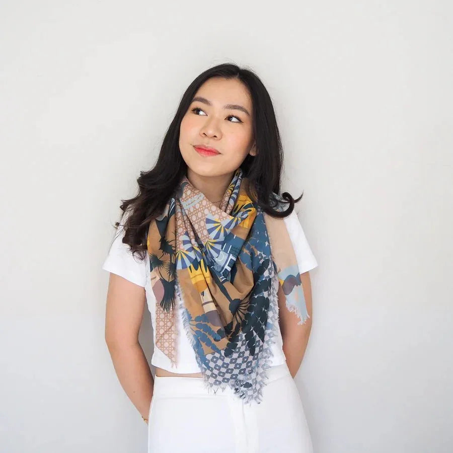 BINARY STYLE | Enchanted Kampong Glam 115x115cm Square Scarf
