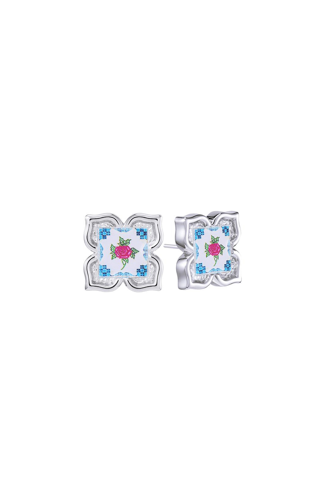 RARE BIRD COLLECTION | Peranakan Floral Stud - Flora Rose