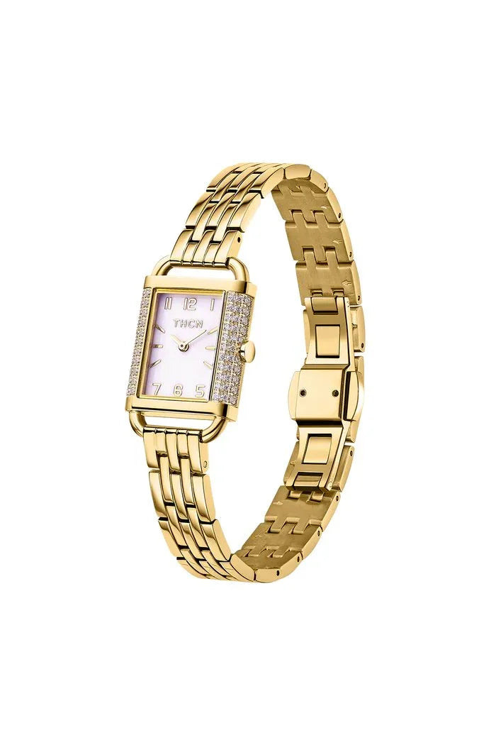 BLACK BY BLUE BRAVE | THCN H· I Eggshell White Dial Gold Bracelet Watch