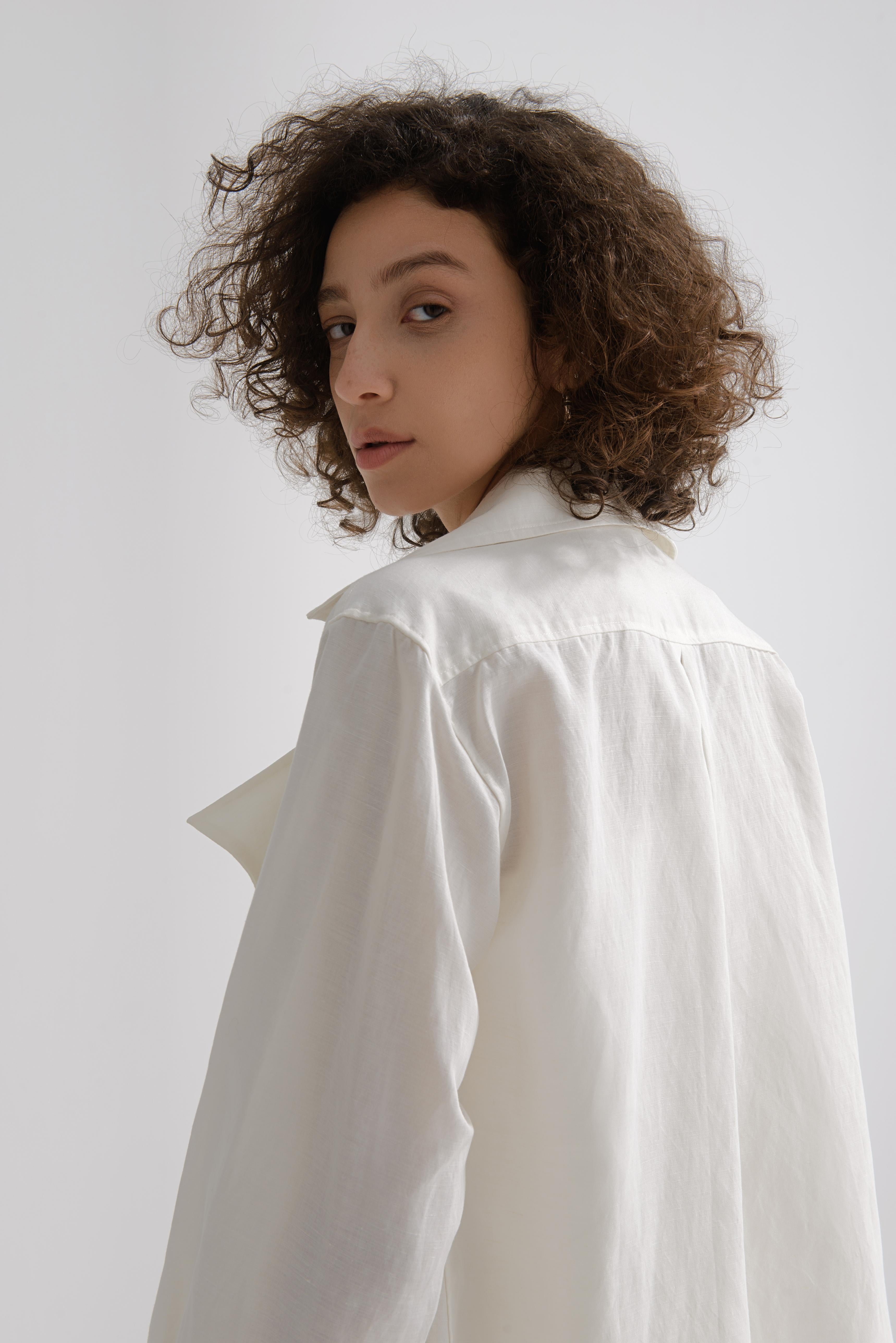 LAYERPLAN | Liora Linen Double-Breasted Shirt Jacket