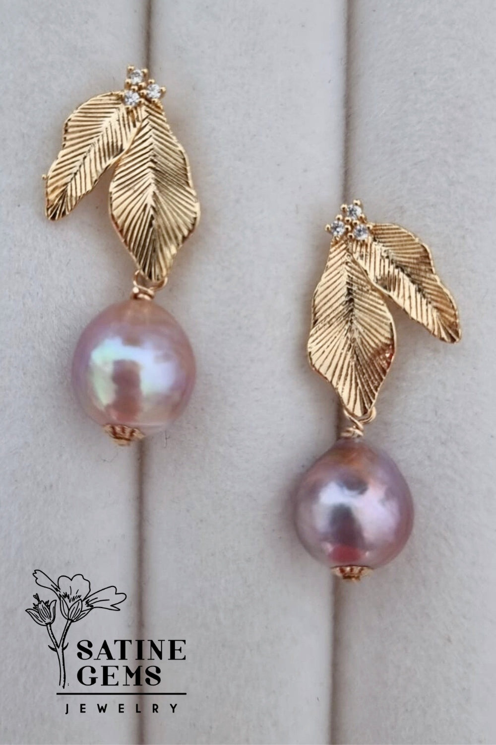 CREATIVE JEWELLERY STUDIO | Baroque Edison Pearls Ear Studs by Satine Gems Jewelry